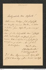 Nachlass Franz Steindachner, Brief von H. Breitenstein an Franz Steindachner, Inv.Nr. 56.01, Seite 1